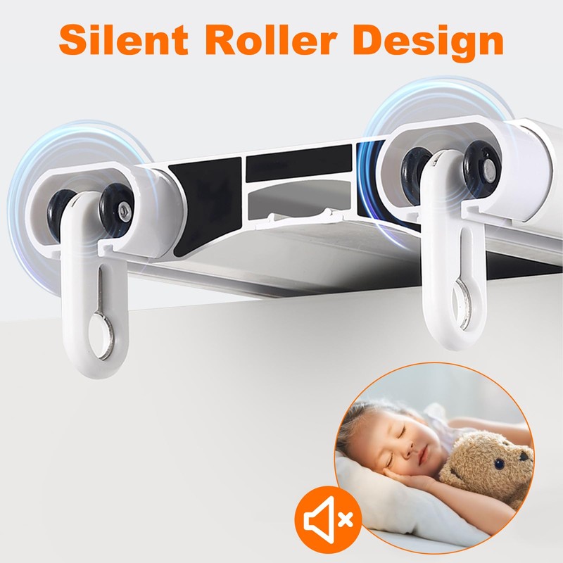 Curtain Track Rollers, Mute Curtain Tracks Pulley Heavy Duty Drop