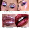 Rose Red Metallic Glitter Lipstick, Lightweight Shimmer Lipstick Non-Stick Full