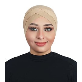 AL AMIRA Beautiful cotton hijab scarf Islamic women fancy hijab T101 (Beige)