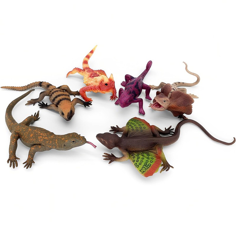 Realistic Squishy Lizard Toys - Fake Stretchy Rubber Reptiles for