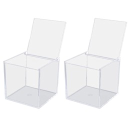 Acrylic Box with Lid, Transparent Case, Approx. 3.9 x 3.9 x 3.9 inches (10 x 10 x 10 cm), Set of