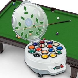 HEIOOM Pool Ball Cleaner Pool Ball Polishing Cleaning Machine Billiard Ball Cleaner Electronic Pool Balls Polishing for 16 Billiard and Snooker Balls 110V 180V (Black)