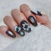 Snowman in the Night Sky Homemade Nail Tips - Medium