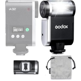 Godox iA32 Camera Flash, S1/S2 Dimming, 8 Power Levels (1/128 to 1/1), GN 15, Recycle Time 2.5 Second, Compatible with Canon, Sony, Nikon, Fuji, Olympus and other brands of cameras (Godox iA32 Camera