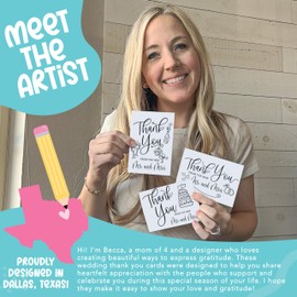 Hadley Designs Wedding Thank You Cards with Envelopes -24 White Thank You Cards Wedding with Envelopes, ThankYou Notes from the New Mr and Mrs Card for Gifts, Bridal Party & Guests, Bridal Shower