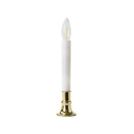 IMC Electric Candle with Warm White LED Bulb and Light Sensor, Brass, 9"