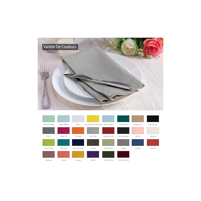 Encasa Cotton Fabric Napkins, Set of 6, Size 43 x