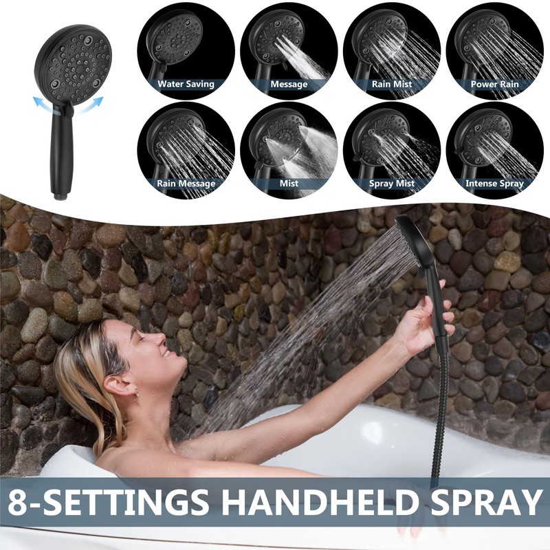 Aolemi 3 Handles Tub Shower Faucet Set with Valve Bathtub