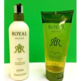 JAFRA Royal Olive Body Lotion 8.4 FL OZ & BATH  and SHOWER GEL 6.7 FL OZ Set