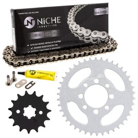 NICHE Drive Sprocket Chain Combo for Kawasaki KE100 Front 15 Rear 42 Tooth 428HZ Standard 110 Links