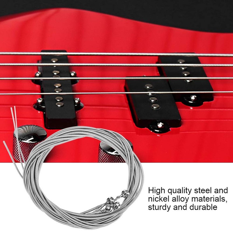Durable 4-String Electric Bass Strings, Smooth & Anti Rust, Lightweight,