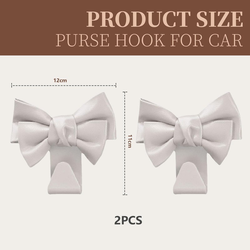 TELAIN 2-pack boot organiser, car hooks cute bow headrest hanger