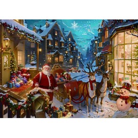 Advent Calendar 2024 Christmas Jigsaw Puzzles,24 Boxes 1008 Pieces Snowy Christmas Santa's Elk Gift Warm Holiday Jigsaw Puzzles Christmas Countdown Calendar Puzzles Gifts for Adults Kids Xmas Decor