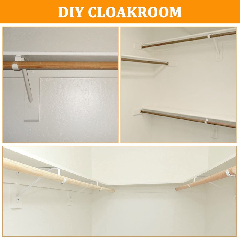 LANMIERT Heavy Duty Closet Rod Bracket, Adjustable Closet Shelf &