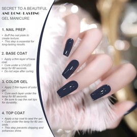 Vishine Navy Blue Gel Nail Polish, 1 Pcs 16ml Soak-Off UV LED Gel Polish for DIY Nail Art & Home Manicure, Shade L344 Peacock Ice Blue