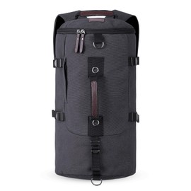 HAWEE Unisex 45L Canvas Travel Backpack Large Sports Backpack Men & Women Fitness Sports Bag Weekender Travel Bag with Backpack Function Vintage Backpack for Travel Sports Gym Hiking Outdoor, black,