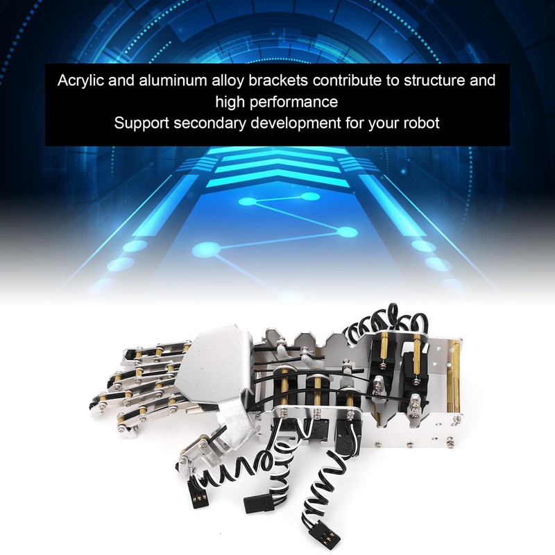 CHEOTIME Robot Hand Kit, 1/1 Scale Analog Servo 5 Finger