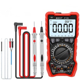 ZOYI ZT-980E Digital Multimeter, 6000 Counts, TRMS Multi Meters Electrical DC/AC Voltmeter Ohm Volt Amp Test Meter and Continuity Test Diode Voltage Tester PNP/NPN Test (Anti-Burn) NCV