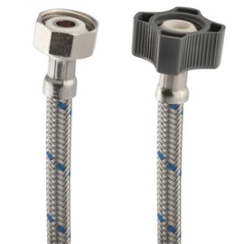 URREA WALP-35 Manguera para WC de Acero Inoxidable con Tuercas de Latón y Plástico 35cm