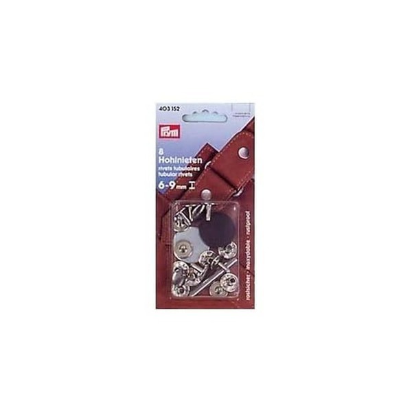 Prym Tubular Rivets, Silver, Ø 9 mm, silberfarbig, 200 Stück