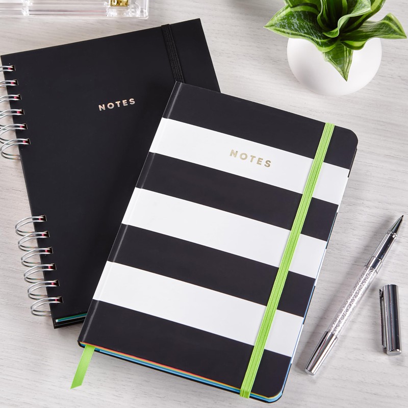 Astrobrights Casebound Journal, Hardcover, Black & White Stripes, 5.5" x