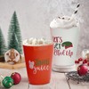 Cosiesnest 12Pcs Reusable Christmas Plastic Cups 450ML Red Party Cup