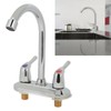 Sink Faucet 2 Handle 2 Holes Deck Plate Design Hot