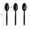 Laojbaba Plastic Spoons Disposable Individually Packaged Spoons Black 7-Inch Commercial