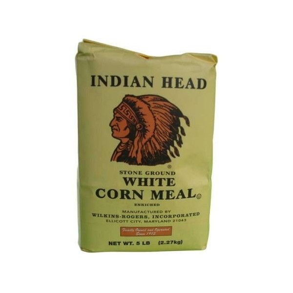 Indian Head Corn Meal Stone Ground White 5lb Bag