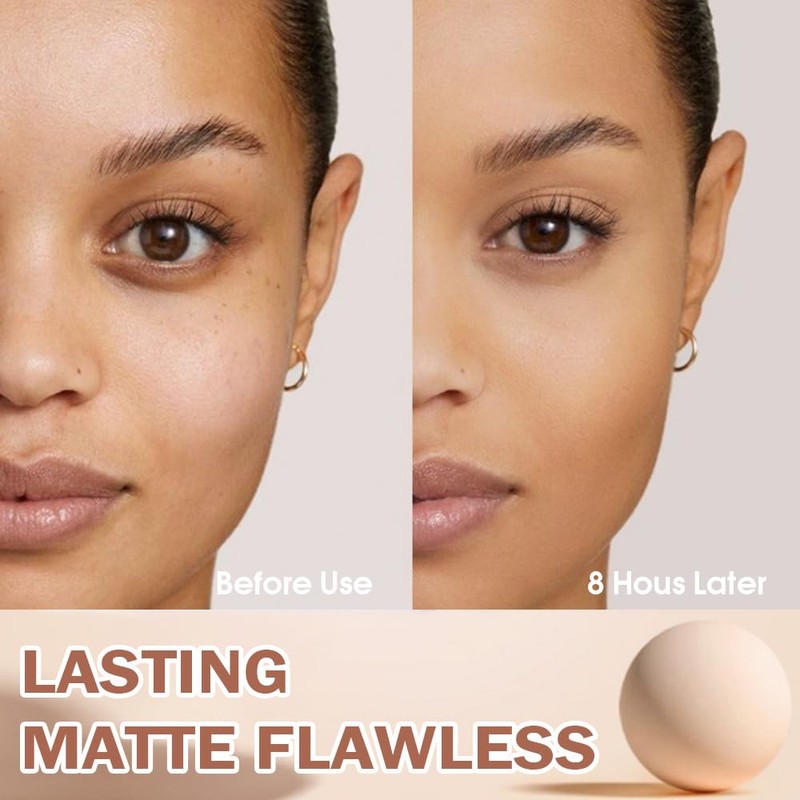 evpct Oil Control Pressed Face Powder Compact for Women, Translucent