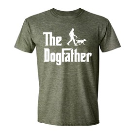 The Dogfather T Shirt Funny Dad Shirts Cute Dog Dad Gift Tee T Shirts for Fathers Day Green Heather Large