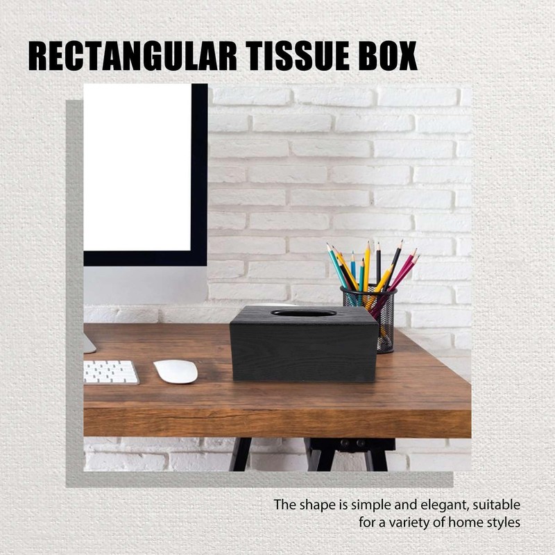 Tuperoymse Tissue Box Wood Rectangular Tissue Box Natural Wood Tissue