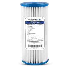 Hydronix - HYDRONIX-SPC-45-1005 SPC-45-1005 Polyester Pleated Filter 4.5" OD X 9 3/4" Length, 5 Micron