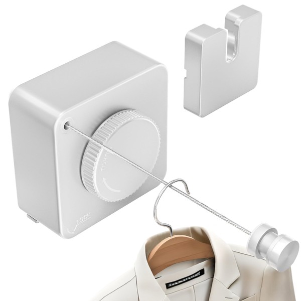 Mzzelry Retractable Heavy Duty Clothesline - Wall Mounted Indoor and
