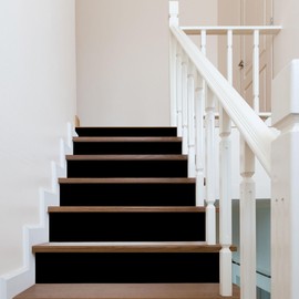 AMAZING WALL Glue-Up Acrylic Wall Panel - Solid Black Board Decorative Design for Stairs, Kitchen, Bathroom Walls Waterproof Mural Set 5 PCS