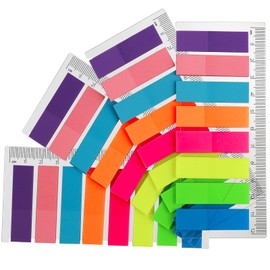 640Pcs Neon Small Index Flags, FANDAMEI Plastic Index Tabs as Revision Tabs Page Marker File Tabs, 8 Colors of Book Tags Stickers Thin Sticky Notes in School Office, Multicolour Index Notes Tabs Flags