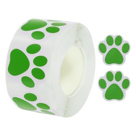 MECCANIXITY Adhesive Label Stickers Green 500Pcs Paw Prints Stickers 1.5inch Dog Paw Bear Paw Stickers for Children Teacher Fit Crafts Party
