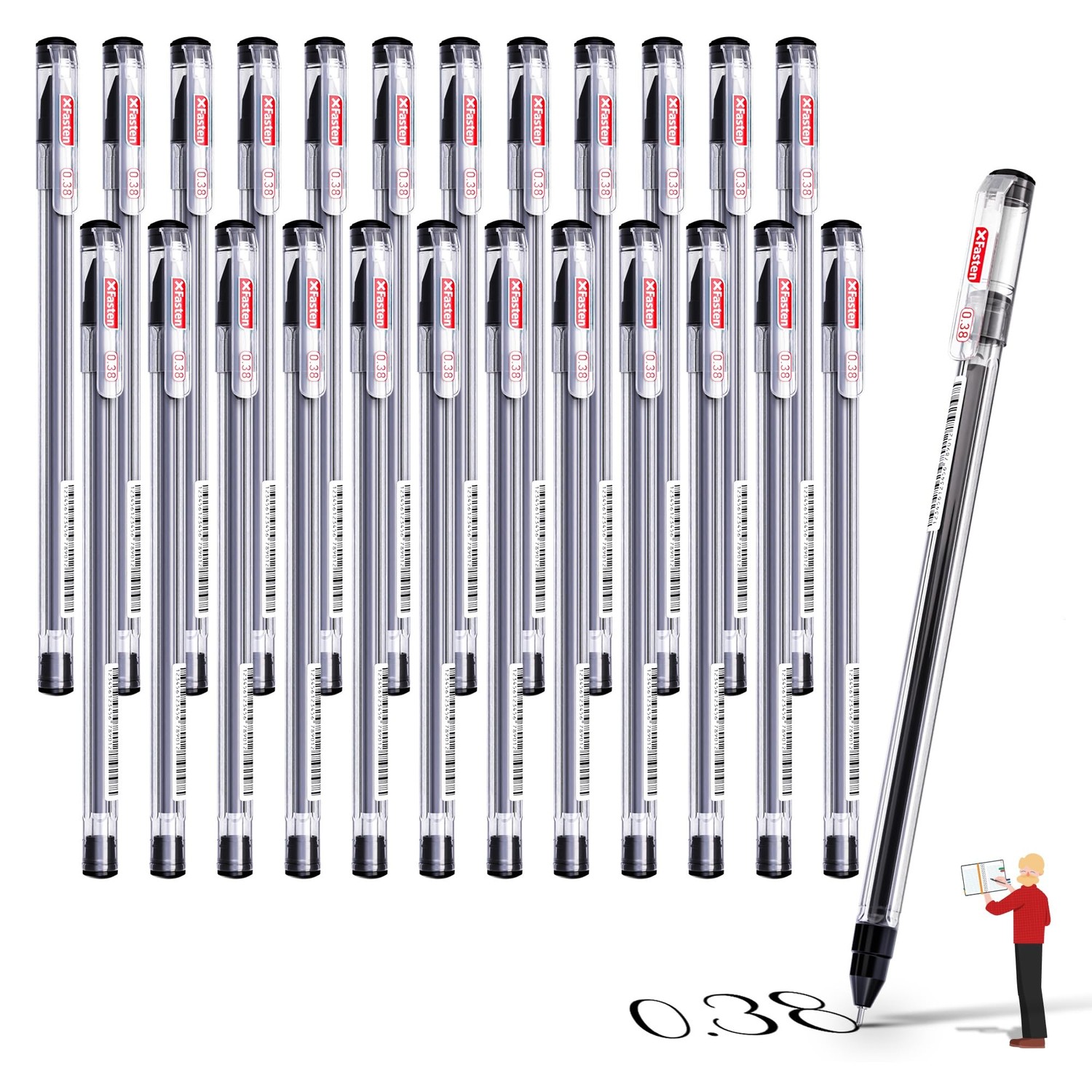 XFasten Extra Fine Point Pens 0.38mm 24-Pack Japanese-Style Fine Tip ...