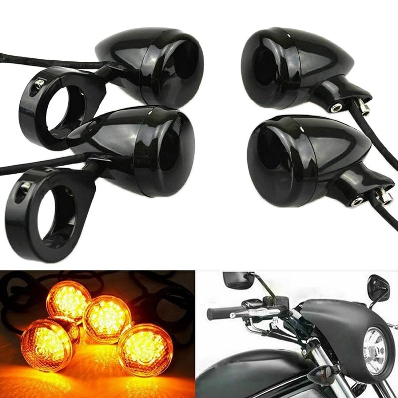 TOTMOX Black Housing 41mm Indicator Lamps Replace, LED Turn Signal