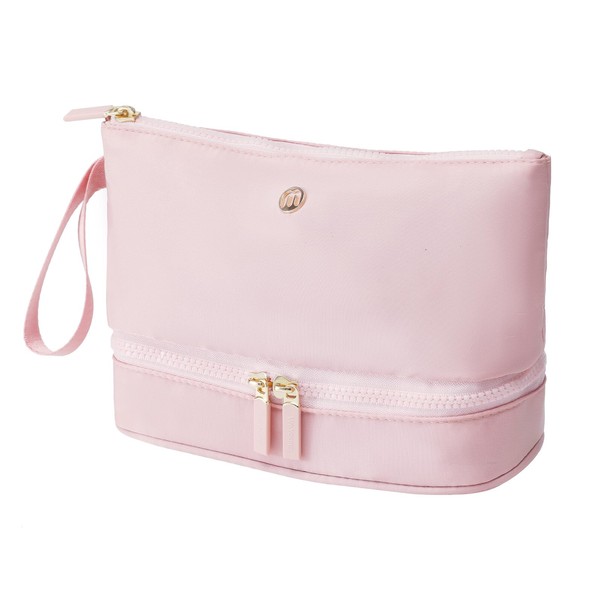 lllyan Personalized Initial Makeup Bag - Double Layer Cosmetic Pouch
