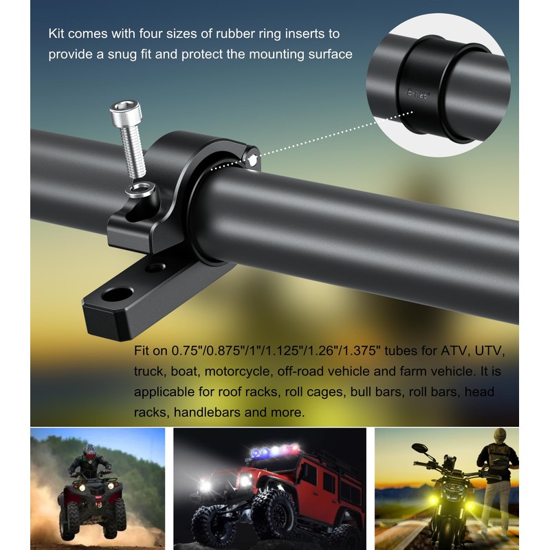 BRCOVAN Light Bar Mounts 2PCS, Aluminum Alloy Off-Road LED Light