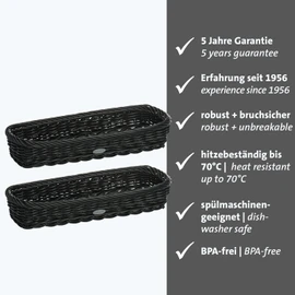 Westmark Set of 2 Cutlery Baskets Suitable for Hotel and Catering Rectangular 28 x 11 x 5 cm Synthetic Fibre Saleen Edition Black 020169191E3