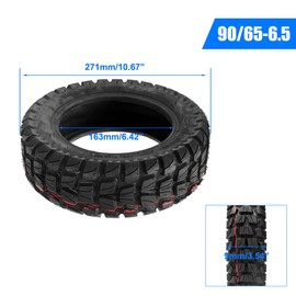 Electric Scooter Tire 90/65-6.5 Tire 11 Inch Tyre Off Road Tire Upgrade 90° Inner Tube universal for Electric Scooter Mini Pocket Dirt Pit Bike Outer Tire Vacuum Road Tire Tubeless Tyre