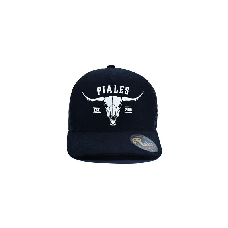 PIALES | Gorra Modelo Long Horn Negro