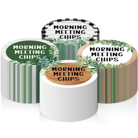 Justforjoyful 100Pcs Morning Meeting Chips Farmhouse Classroom Questions Ideas Cards for Students Greenery Conversation Starter Card Morning Meeting Classroom for Teacher Supplies Icebreaker Activity