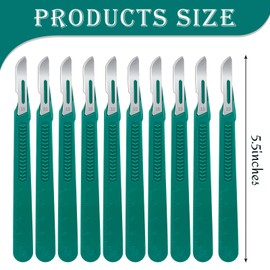 ZKKZOMA 10 PCS Disposable Scalpel,Dermaplaning Tool,#10 Scalpels Surgical Blades with Protective Cover,Individually Wrapped High Carbon Steel Blades for Callus Removal,Sculpting, Cutting,Crafts & More