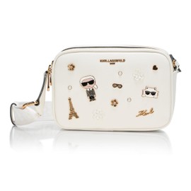 KARL LAGERFELD Women's Maybelle Pin Crossbody, Snow White Multi, One Size