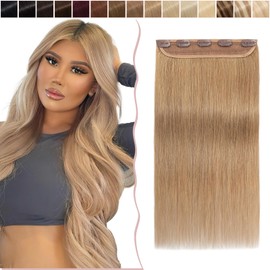 SEGO Clip-In Hair Extensions, Remy Real Hair, 7A, 100% Real Human Hair, 1 Piece, 5 Clips, Hairpiece, Remy Real Hair, Straight