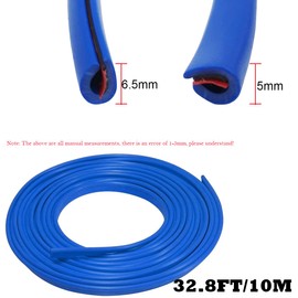 Car Door Seal Protector, CTRICALVER Car Door Edge Protector Blue, Car edge Protector Strip, U-shaped PVC Car Edge Trim Door Seal Protector Suitable for Most Car (10M)