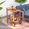 Giantex Wood Bar Cart, 2 Tier Side Table with Large